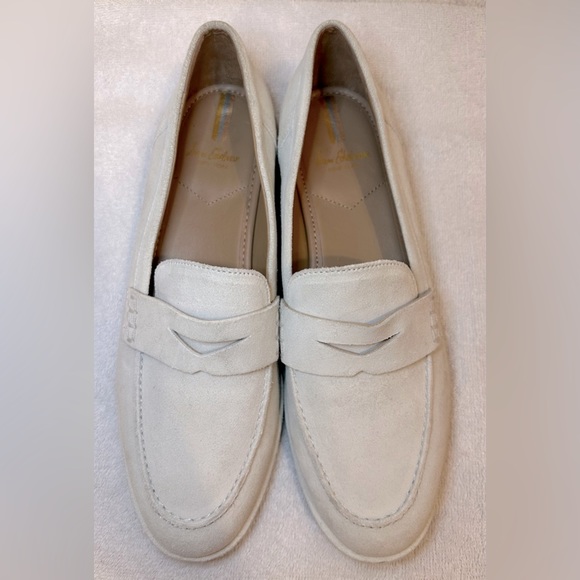 Sam Edelman Shoes - Sam Edelman women’s “Birch” penny loafers flats white suede “Moc toe” preppy 8.5